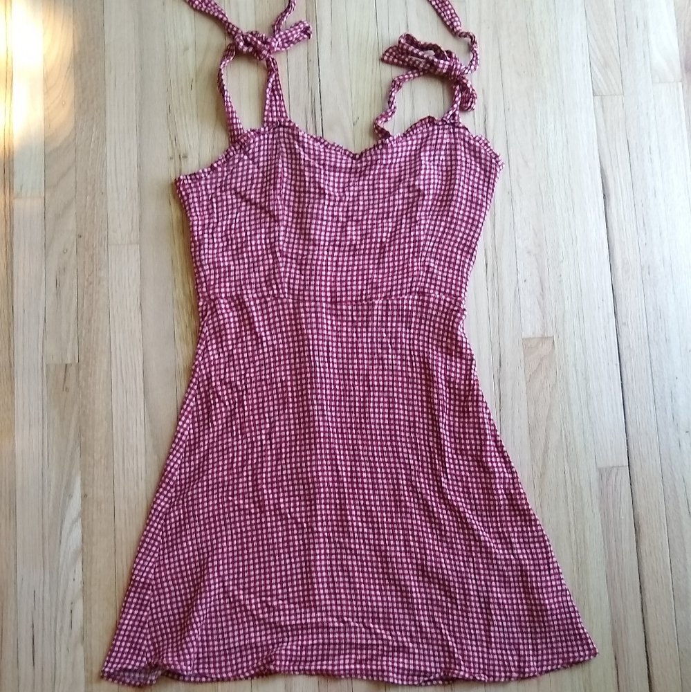 Carly Jean Los Angeles Red Gingham Mini Dress, L
